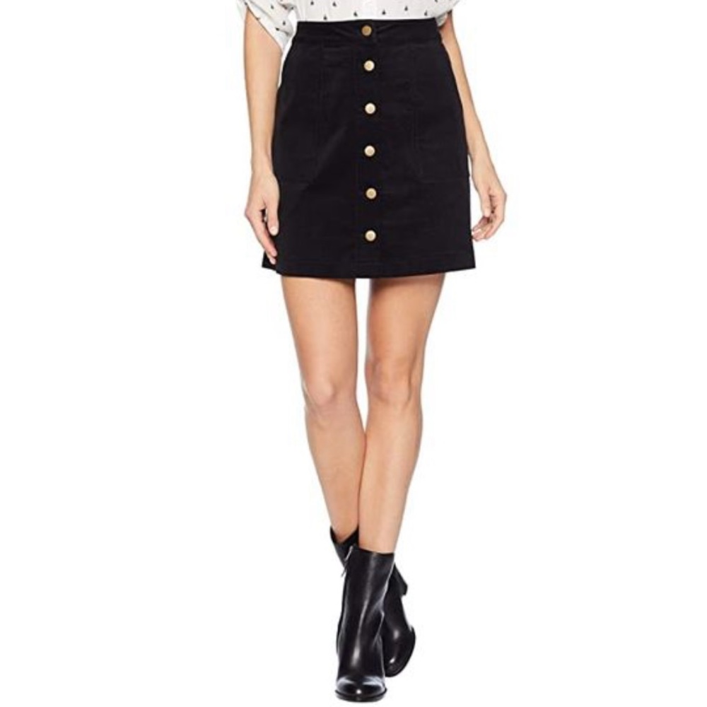 NWT - Kensie High Rise Fine Wale Cord Skirt with Button Detail